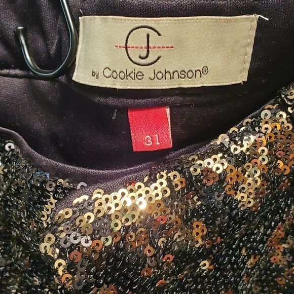 CJ by Cookie Johnson Black Bronze Sequin Ankle Pants‎ - Picture 3 of 5